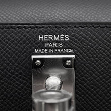 将图像加载到图库查看器中，HERMES Kelly Sellier Black Epsom Size 25
