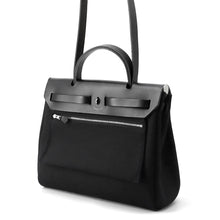 Load image into Gallery viewer, HERMES HERMES Her Zip Black Toile Military Vache Hunter Leather Size PM
