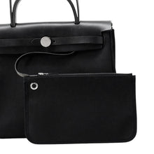Load image into Gallery viewer, HERMES HERMES Her Zip Black Toile Military Vache Hunter Leather Size PM
