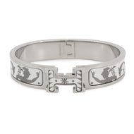 HERMES ClicH Drawn in by the charm of Orpheus Size PM White/Silver Metal Enamel
