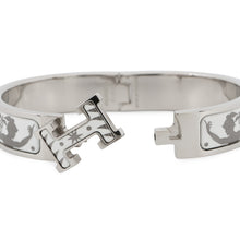 将图像加载到图库查看器中，HERMES ClicH Drawn in by the charm of Orpheus Size PM White/Silver Metal Enamel
