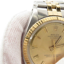 将图像加载到图库查看器中，ROLEX Datejust Wide Boy W36mm Stainless Steel K18YG Champagne Dial1601
