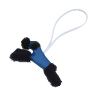 HERMES Buddy Bag Charm Blue France / Black / Brûlée Mouton Lambskin