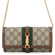 Load image into Gallery viewer, GUCCI Jackie 1961 Chain Wallet Beige/Brown652681 GG Supreme/Leather
