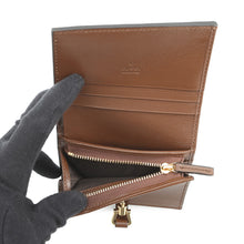Load image into Gallery viewer, GUCCI Jackie 1961 Card Case Wallet Beige/Brown645536 GG Supreme/Leather
