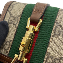 Load image into Gallery viewer, GUCCI Jackie 1961 Card Case Wallet Beige/Brown645536 GG Supreme/Leather
