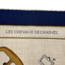 Load image into Gallery viewer, HERMES Giant Square LES CHEVAUX DECHAINES Spring/Summer 2024 Size 140 Marine/Natural/Gris Cashmere70% Silk30%

