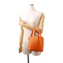 将图像加载到图库查看器中，HERMES Picotin Lock Orange minyan Taurillon Clemence Size PM
