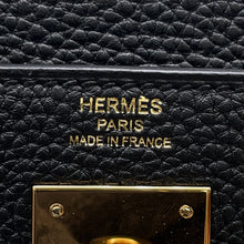将图像加载到图库查看器中，HERMES Kelly Retourne Black Togo Leather Size 28
