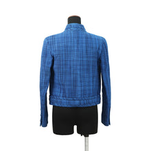 Load image into Gallery viewer, CHANEL 2020 Resort Collection Checkered Tweed Jacket Size 36 BlueP62605 V46600 MG152 Cotton53% Wool35% Polyamide12%
