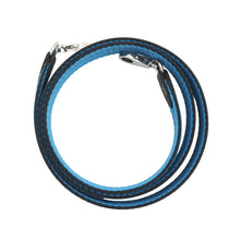 Load image into Gallery viewer, HERMES Bandouliere Sangle Cortage Blue/Black Canvas Swift Leather
