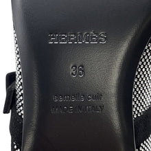 将图像加载到图库查看器中，HERMES Lightweight flat ballet shoes BlackH252057Z Suede Bijoux Size 36
