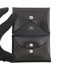 将图像加载到图库查看器中，HERMES Calvi Duo Black Box Calf Leather
