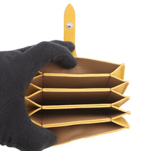 将图像加载到图库查看器中，CELINE Accordion Card Case Yellow104323 Leather

