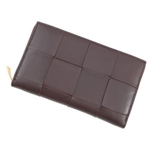 Load image into Gallery viewer, Bottega Veneta Maxi INTRECCIATO Cassette Zip-Around Wallet Long Wallet Grape651368VCQC15010 Leather
