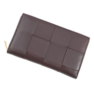 Bottega Veneta Maxi INTRECCIATO Cassette Zip-Around Wallet Long Wallet Grape651368VCQC15010 Leather