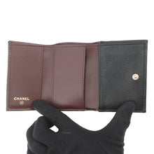 将图像加载到图库查看器中，CHANEL Matelasse Classic Small Flap Wallet BlackAP0230 Caviar Leather
