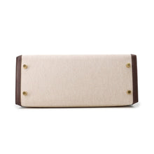 Load image into Gallery viewer, HERMES Kelly Sellier Moka/Ecru Swift Leather Toile H Size 28
