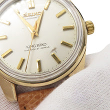 Load image into Gallery viewer, SEIKO King Seiko Chronometer W37mm Stainless Steel Leather Silver Dial4420-9990
