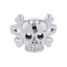 将图像加载到图库查看器中，Dior Tet du Maure Skull Ring Size 55/#15 18K White Gold
