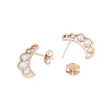 Load image into Gallery viewer, TASAKI Liquid Sculpture Pearl Earrings Pt900 K18YG K18PG
