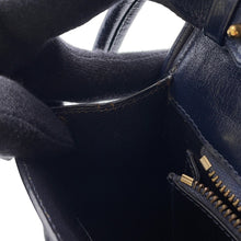 Load image into Gallery viewer, HERMES Wood Shoulder Bag Navy Box Calf Leather
