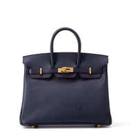 HERMES Birkin Contour Blue Indigo/Rouge H Epsom Size 25