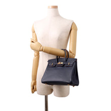 将图像加载到图库查看器中，HERMES Birkin Contour Blue Indigo/Rouge H Epsom Size 25
