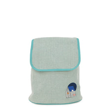 将图像加载到图库查看器中，HERMES Le Caban Backpack Marine/Menthe Cotton
