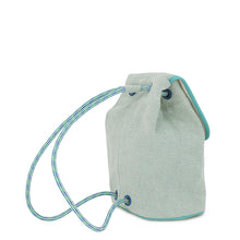 将图像加载到图库查看器中，HERMES Le Caban Backpack Marine/Menthe Cotton
