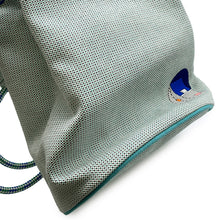 将图像加载到图库查看器中，HERMES Le Caban Backpack Marine/Menthe Cotton

