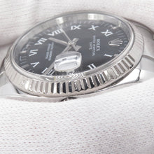将图像加载到图库查看器中，ROLEX Datejust W34mm Stainless Steel K18WG Black Dial115234

