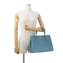 Load image into Gallery viewer, PRADA Saffiano Leather Cuir Tote Bag BlueBN2775 Leather
