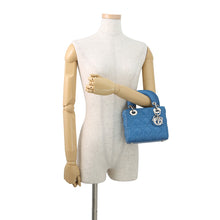 Load image into Gallery viewer, Dior Cannage Lady Dior Blue Leather Size Mini
