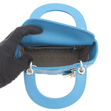 Load image into Gallery viewer, Dior Cannage Lady Dior Blue Leather Size Mini
