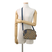 将图像加载到图库查看器中，GUCCI GG Canvas Snake Shoulder Bag Beige/Navy817771 GG Canvas Leather
