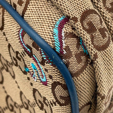 将图像加载到图库查看器中，GUCCI GG Canvas Snake Shoulder Bag Beige/Navy817771 GG Canvas Leather
