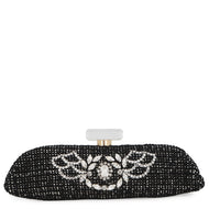CHANEL Crystal Party Bag Black Tweed
