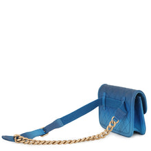 将图像加载到图库查看器中，CHANEL Matelasse Chain Crossbody Bag Blue Caviar Leather

