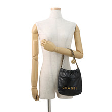 将图像加载到图库查看器中，CHANEL CHANEL22 ChainBag BlackAS3980 Shiny Calf Leather Size Mini
