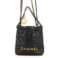 CHANEL CHANEL22 ChainBag BlackAS3980 shiny calf Size Mini