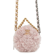 CHANEL CHANEL19 Round ChainShoulder Bag PinkAP0945 Fur Lambskin