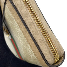 Load image into Gallery viewer, GUCCI GG Supreme Ophidia Zip-Around Wallet Beige/White523154 GG Supreme/Leather
