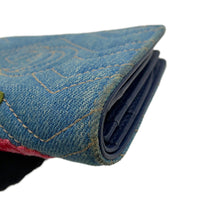 Load image into Gallery viewer, GUCCI GG Marmont Double G Mini Wallet Blue/Multicolor466492 Denim/Leather
