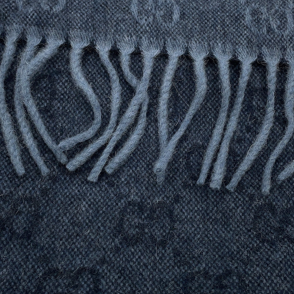 GUCCI Webbing line Scarf Midnight Blue570603 3GB18 4068 Wool75