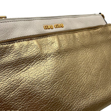 将图像加载到图库查看器中，MIUMIU ChainShoulder Bag White/Gold Leather

