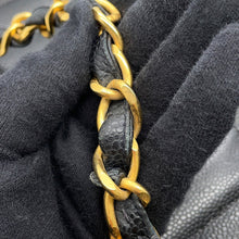 Load image into Gallery viewer, CHANEL Mademoiselle Chain Shoulder Bag Black Caviar Leather Size 30
