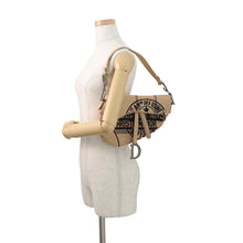 Load image into Gallery viewer, Dior Dior Union Motif Jute Saddle Shoulder Bag BeigeM0446BRUW_M918 Canvas
