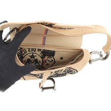 将图像加载到图库查看器中，Dior Dior Union Motif Jute Saddle Shoulder Bag BeigeM0446BRUW_M918 Canvas
