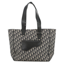 将图像加载到图库查看器中，Dior Oblique Saddle Tote Bag Navy/Beige1ADSH176YKS_05EU Canvas Leather
